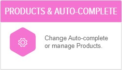 products & auto complete
