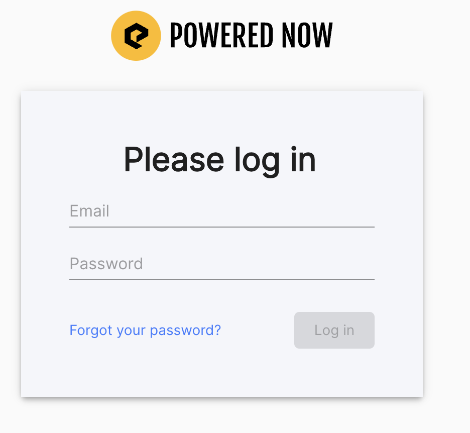 powered now log in