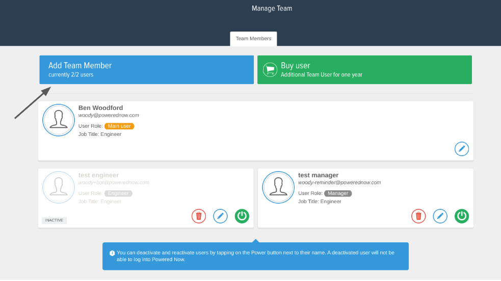 powered now add team member