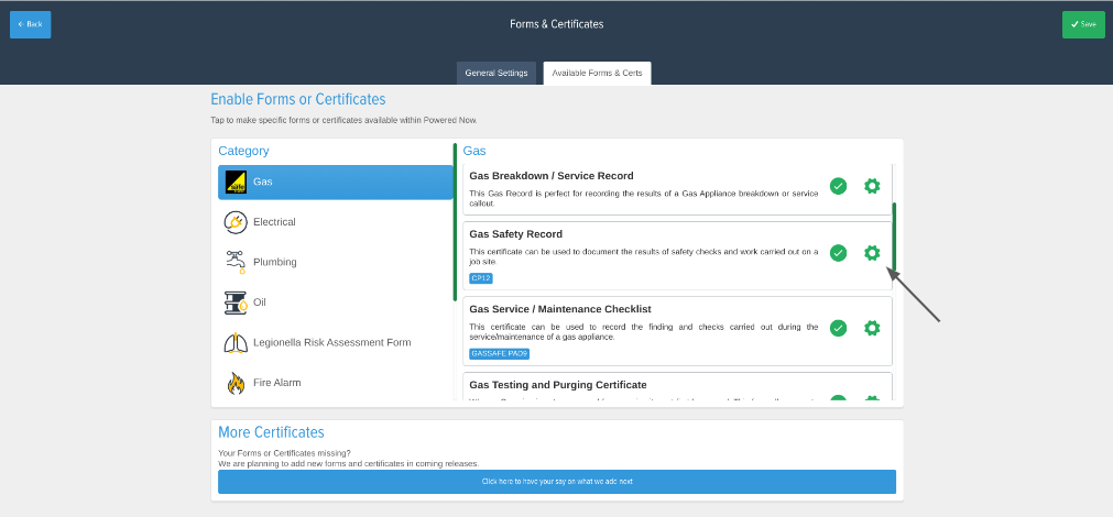powered now available forms and certificates