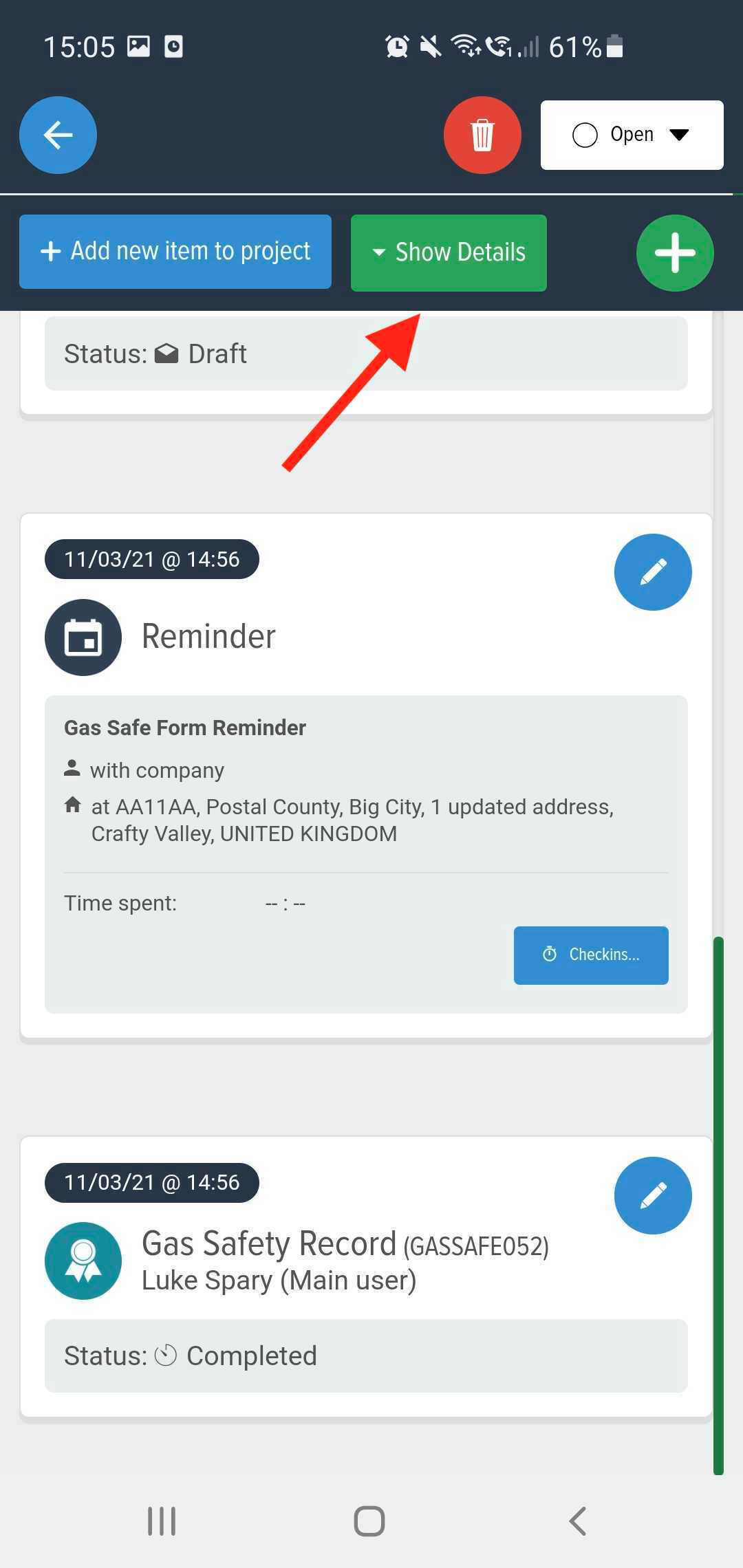 reminder from powered now