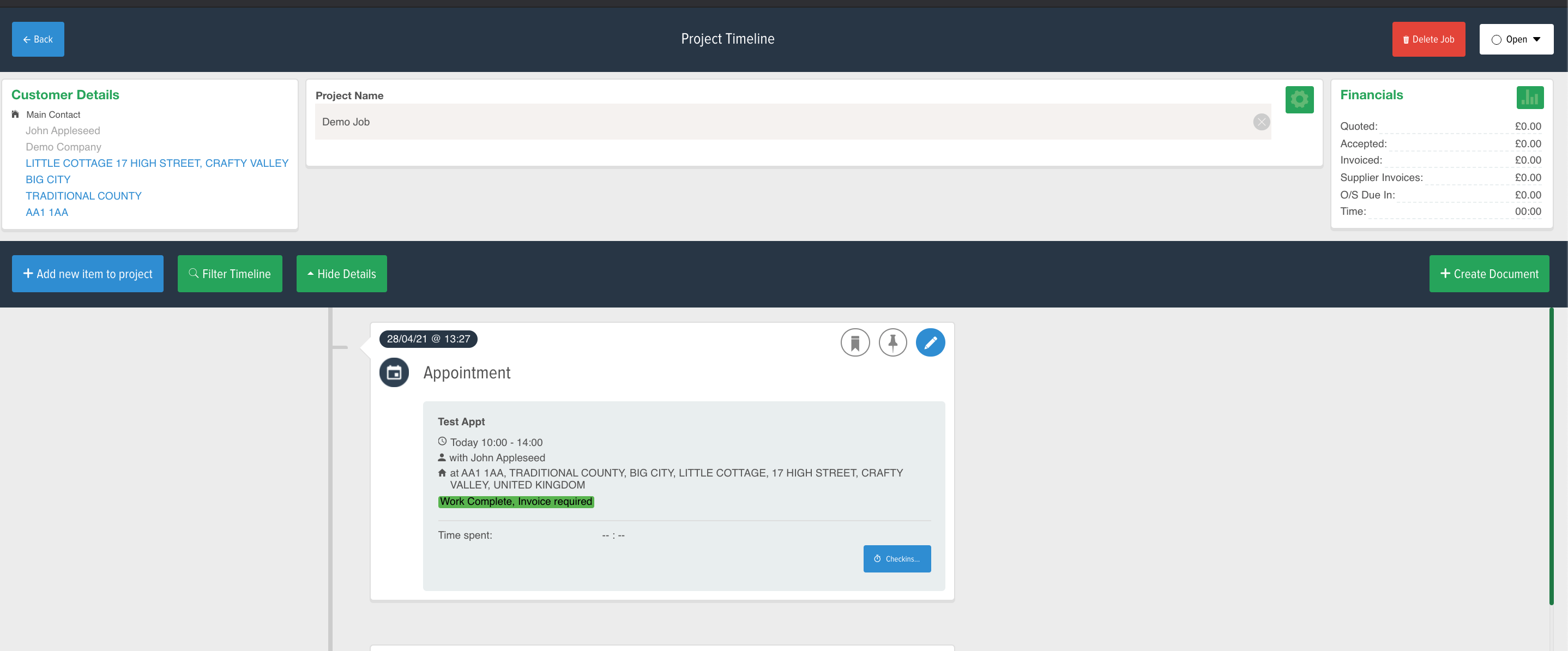 powered now project timeline